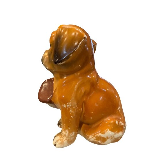 Vintage Ceramic Puppy Figurine Holding Shoe - Picture 3 of 13